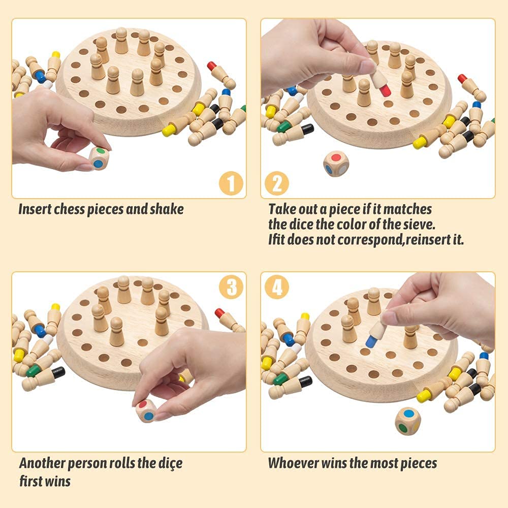 Wooden Memory Chess Board Game