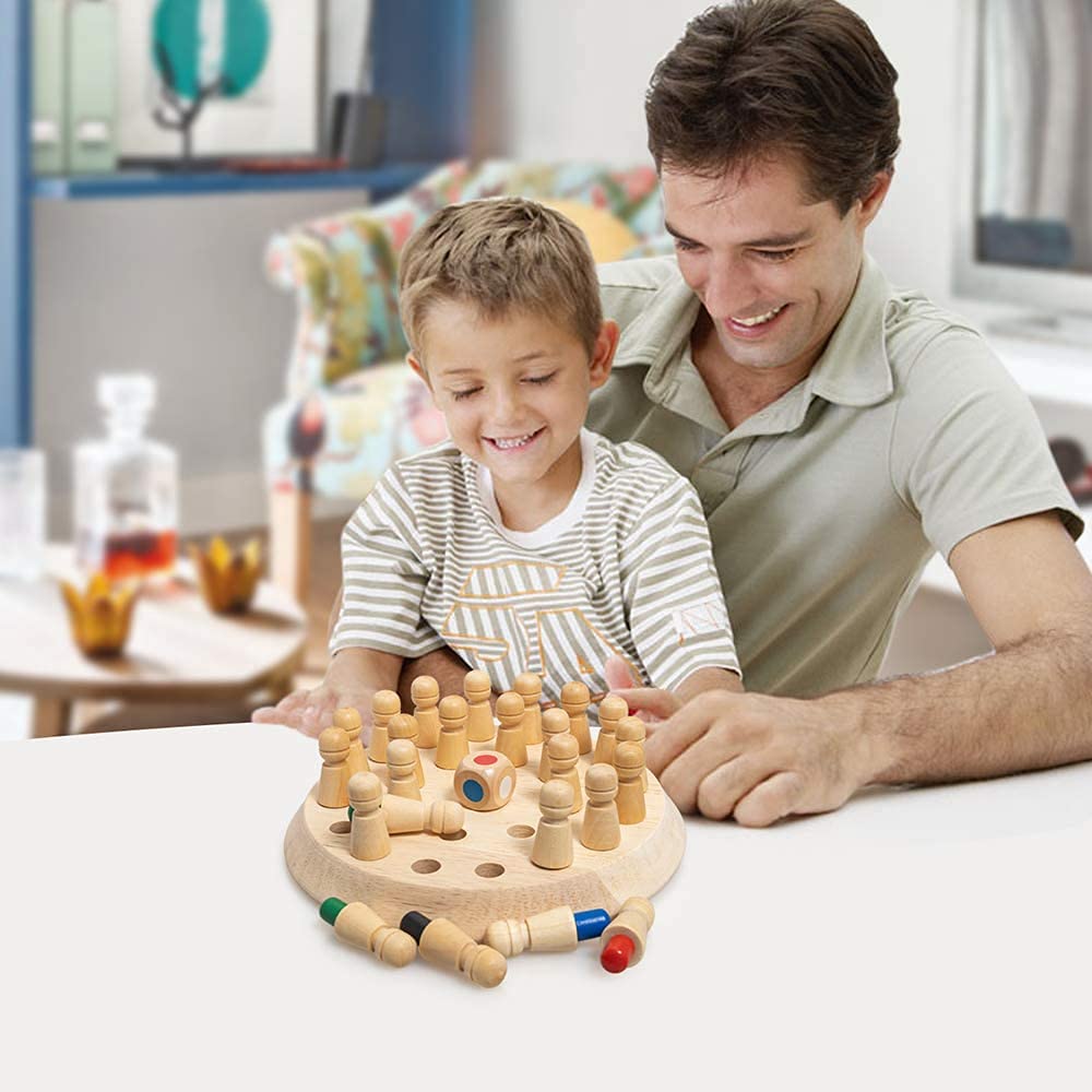 Wooden Memory Chess Board Game