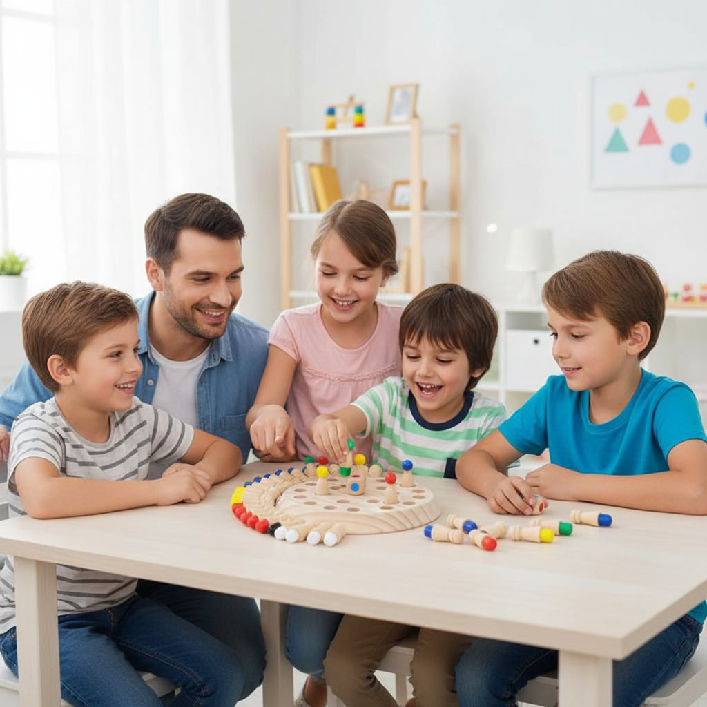 Wooden Memory Chess Board Game